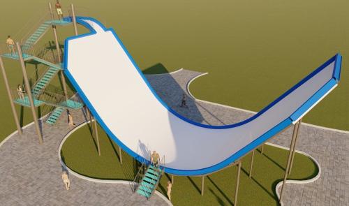 Rampa Half Pipe 10mt alt. x 7,6mt larg - Reforfibra