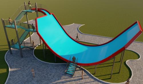 Rampa Half Pipe 8mt alt. x 7,6mt larg - Reforfibra